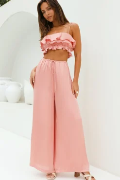Coral Cove Satin Pants Orange