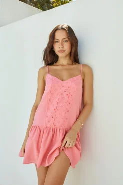 Coral Craze Mini Dress Pink