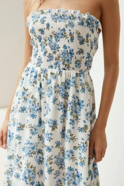 Cornflower Blooms Maxi Dress Blue