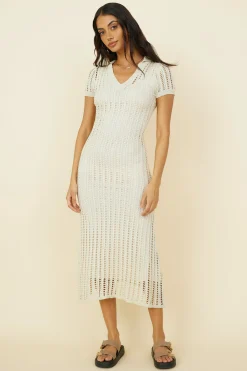 Cosmic Swirl Maxi Dress Beige