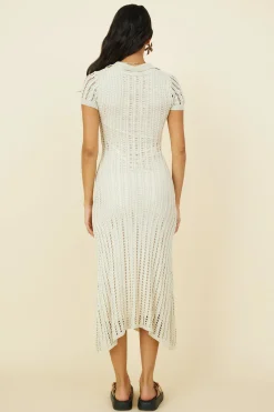 Cosmic Swirl Maxi Dress Beige