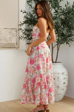 Cottage Living Strapless Maxi Dress Pink