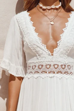 Cowboy Midi Dress White