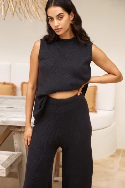 Cozy Evenings Vest Top Black