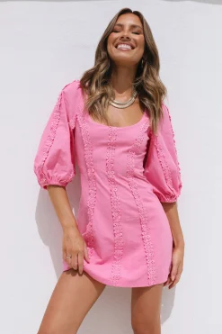 Crashing Into You Dress Pink