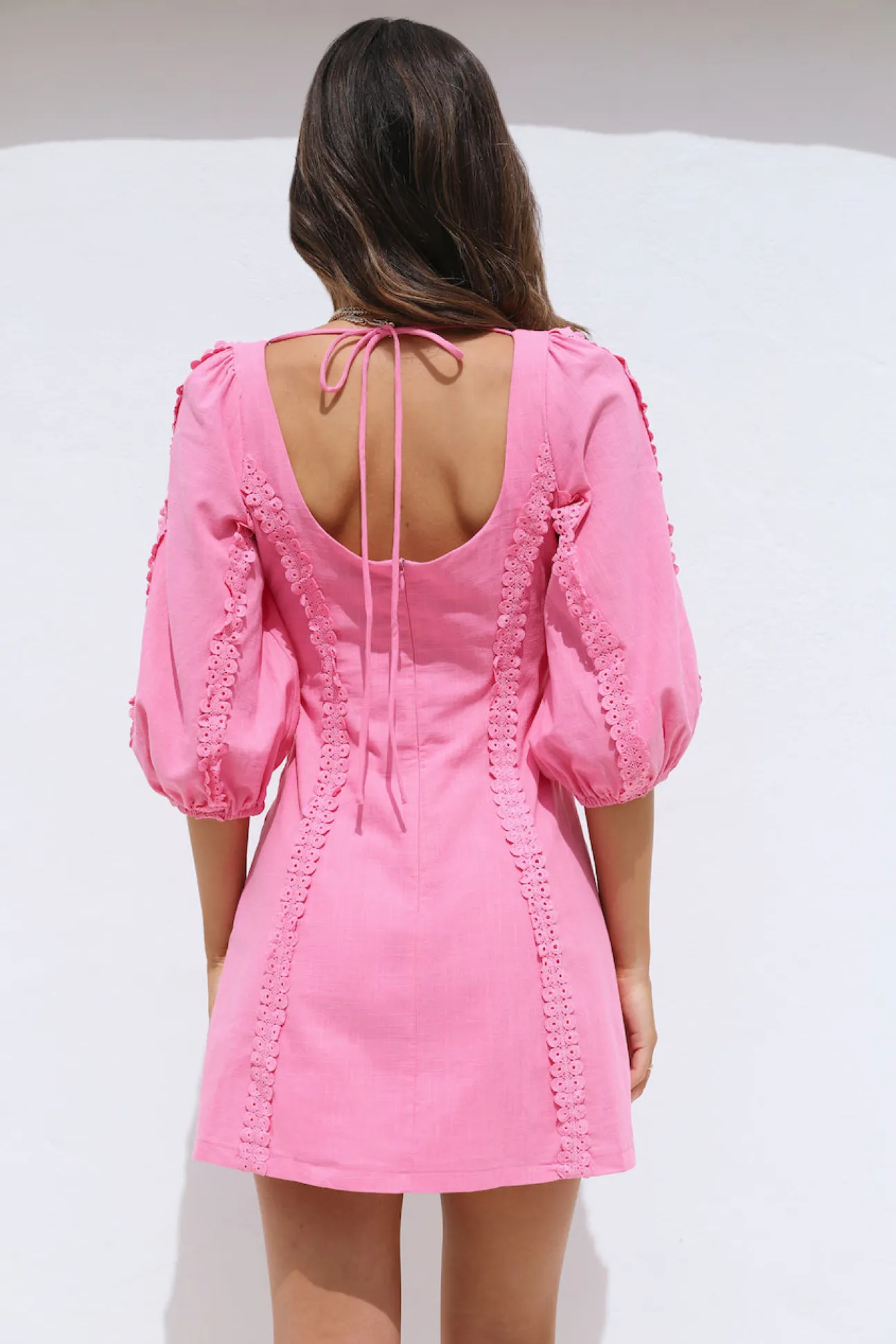 Crashing Into You Dress Pink