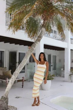 Cross My Mind Maxi Dress Yellow