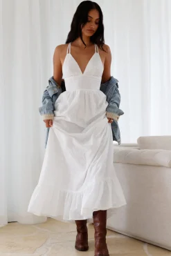Crystal Clarity Maxi Dress White