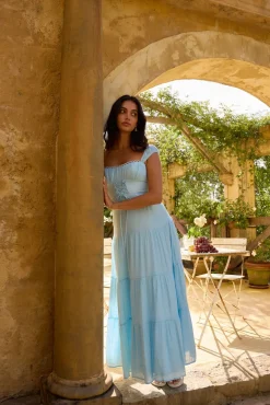 Crystal Waters Maxi Dress Blue