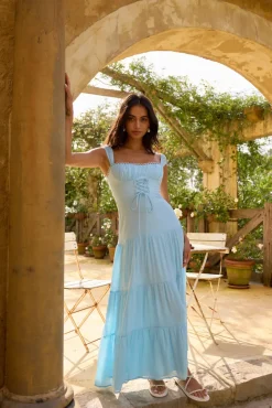 Crystal Waters Maxi Dress Blue