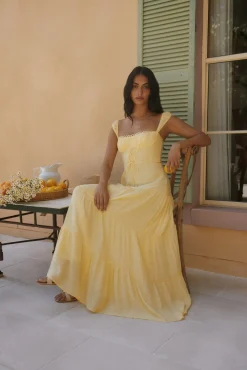 Crystal Waters Maxi Dress Yellow