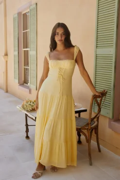 Crystal Waters Maxi Dress Yellow