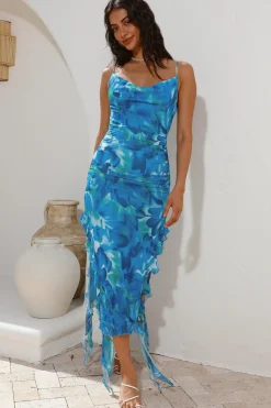 Curiosity Midi Dress Blue