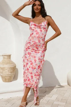 Curiosity Midi Dress Red