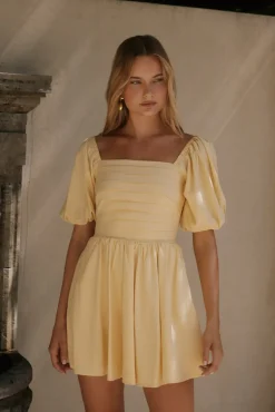Daisy Chain Mini Dress Yellow