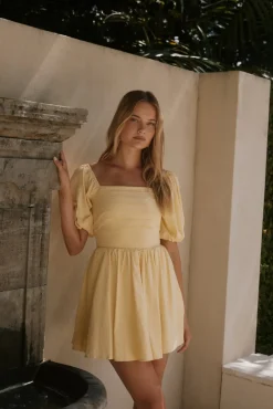 Daisy Chain Mini Dress Yellow