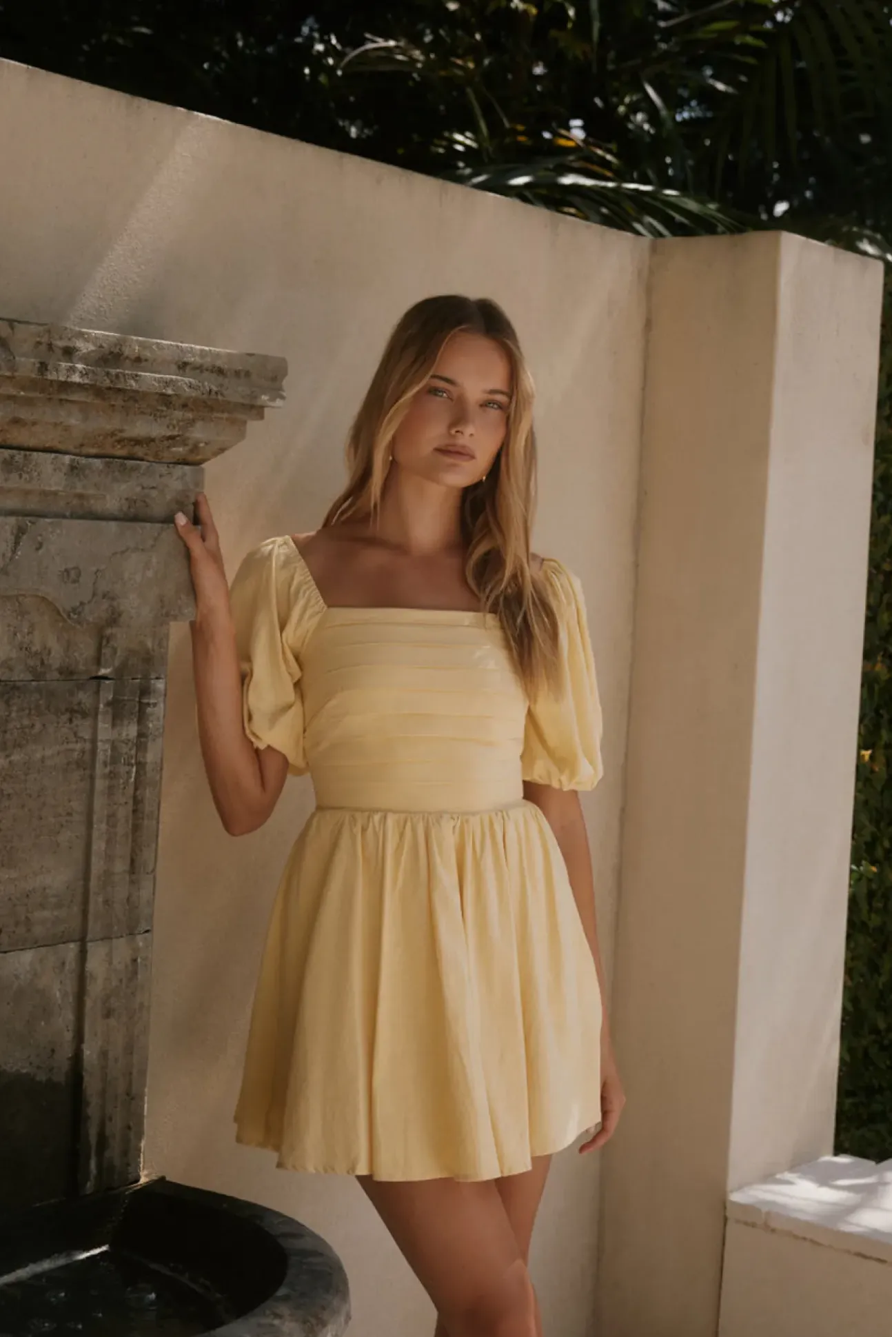 Daisy Chain Mini Dress Yellow
