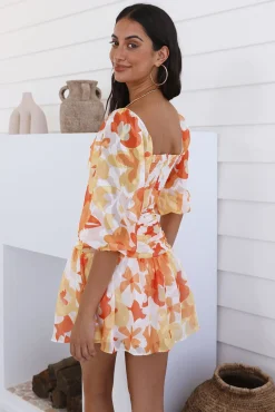Daisy Chains Dress Orange
