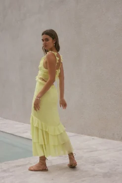 Dance Away Maxi Dress Yellow