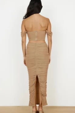 Dance Darling Maxi Skirt Beige