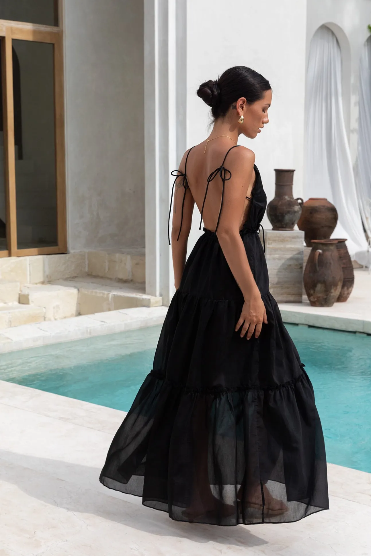 Dance In The Dark Halter Maxi Dress Black