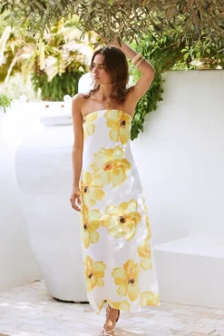 Daydream Daze Strapless Maxi Dress Print