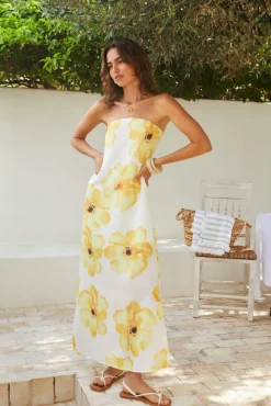 Daydream Daze Strapless Maxi Dress Print