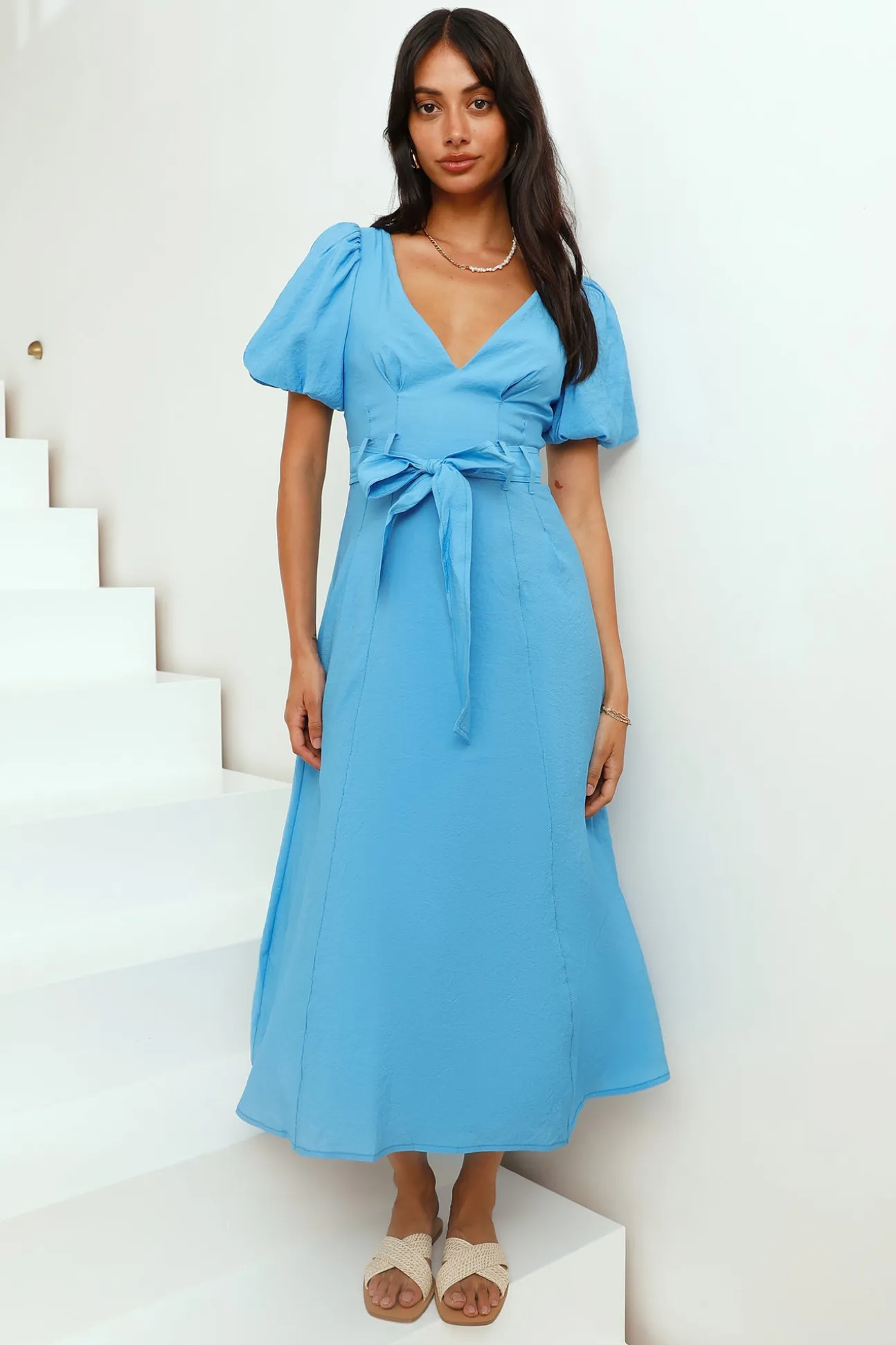 Days Far Away Midi Dress Blue