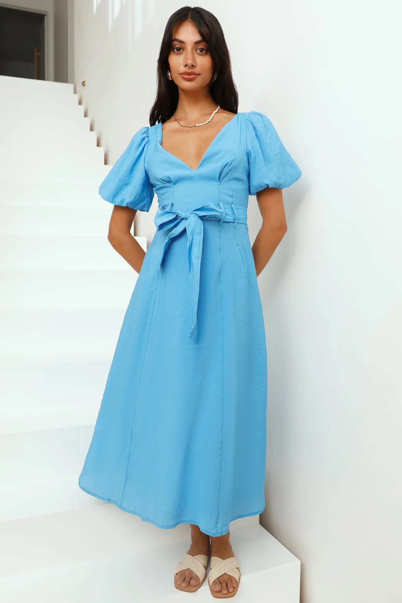 Days Far Away Midi Dress Blue