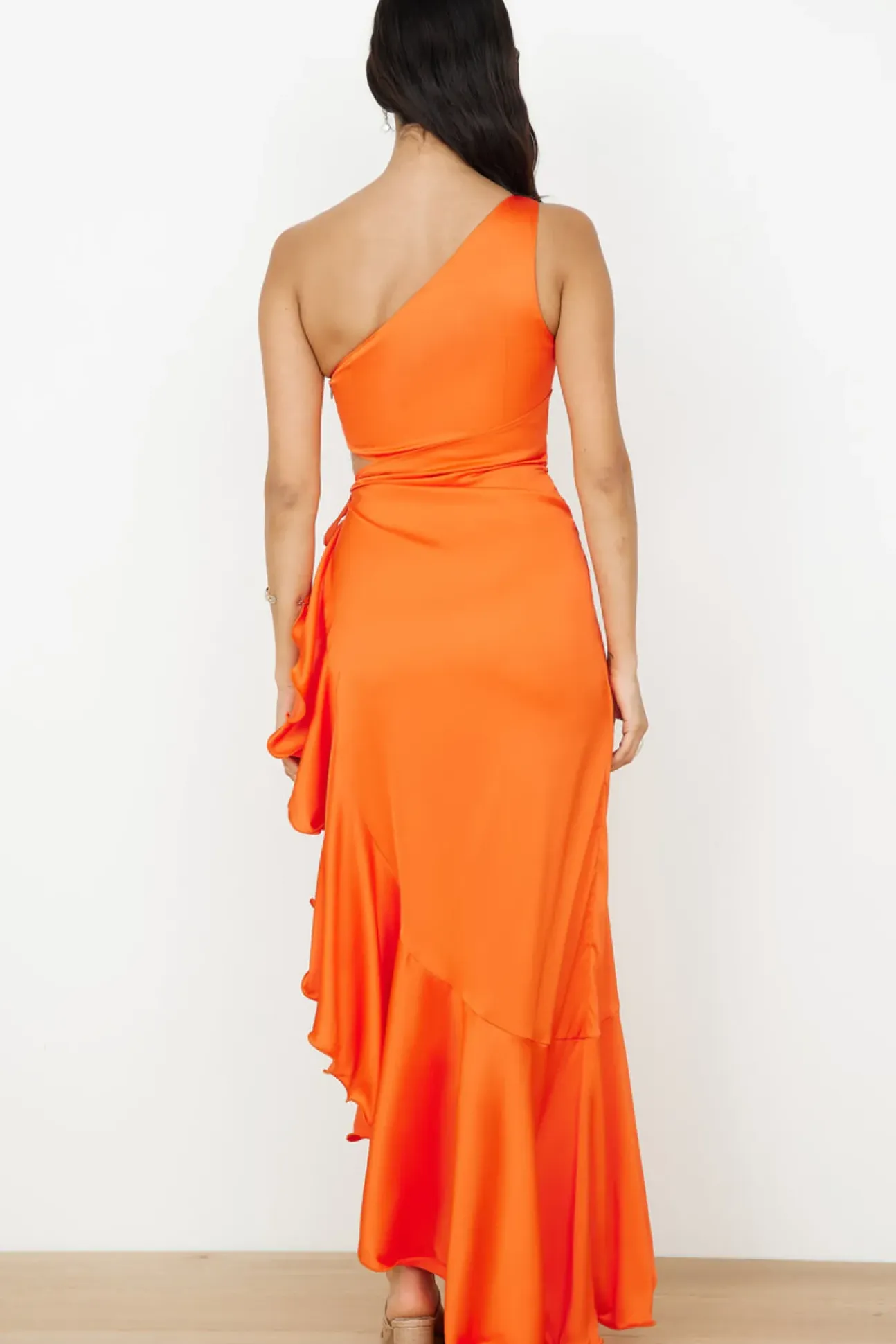 DEAR EMILIA In My Glamour Satin Maxi Dress Red