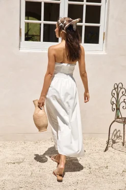 Deep Breaths Strapless Maxi Dress White