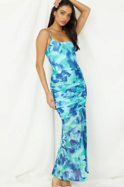 Deep Sea Dive Maxi Dress Blue