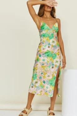Deja Vu Dreams Midi Dress Green