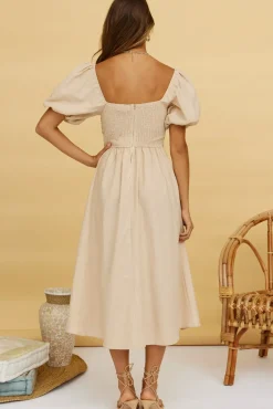 Delfino Maxi Dress Tan