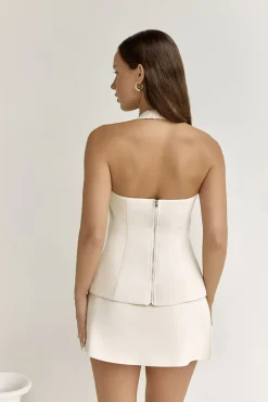 Delighted Halter Top Beige