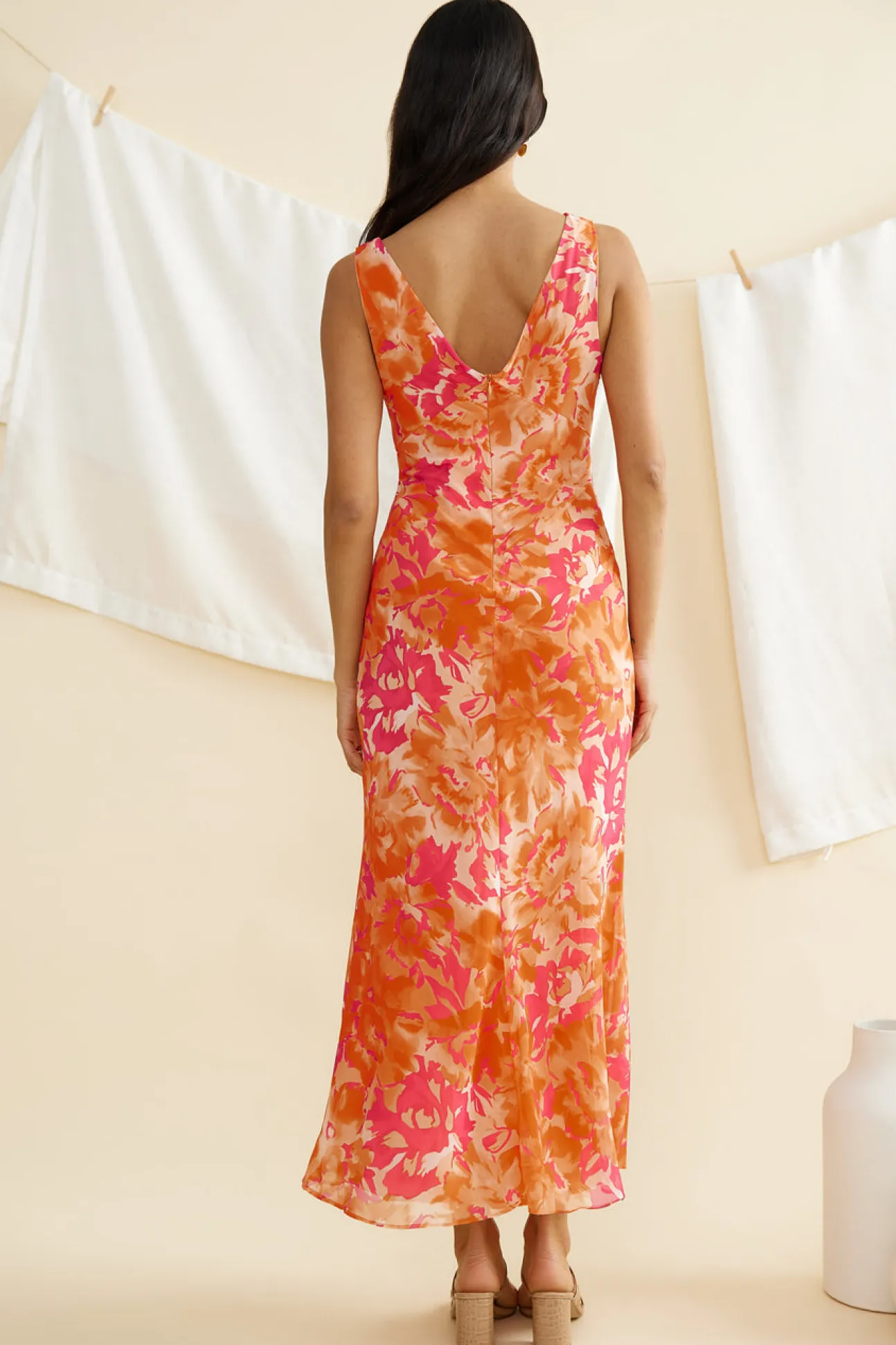 Dessert First Maxi Dress Orange