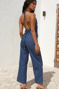 Dirt Bike Halter Top Denim