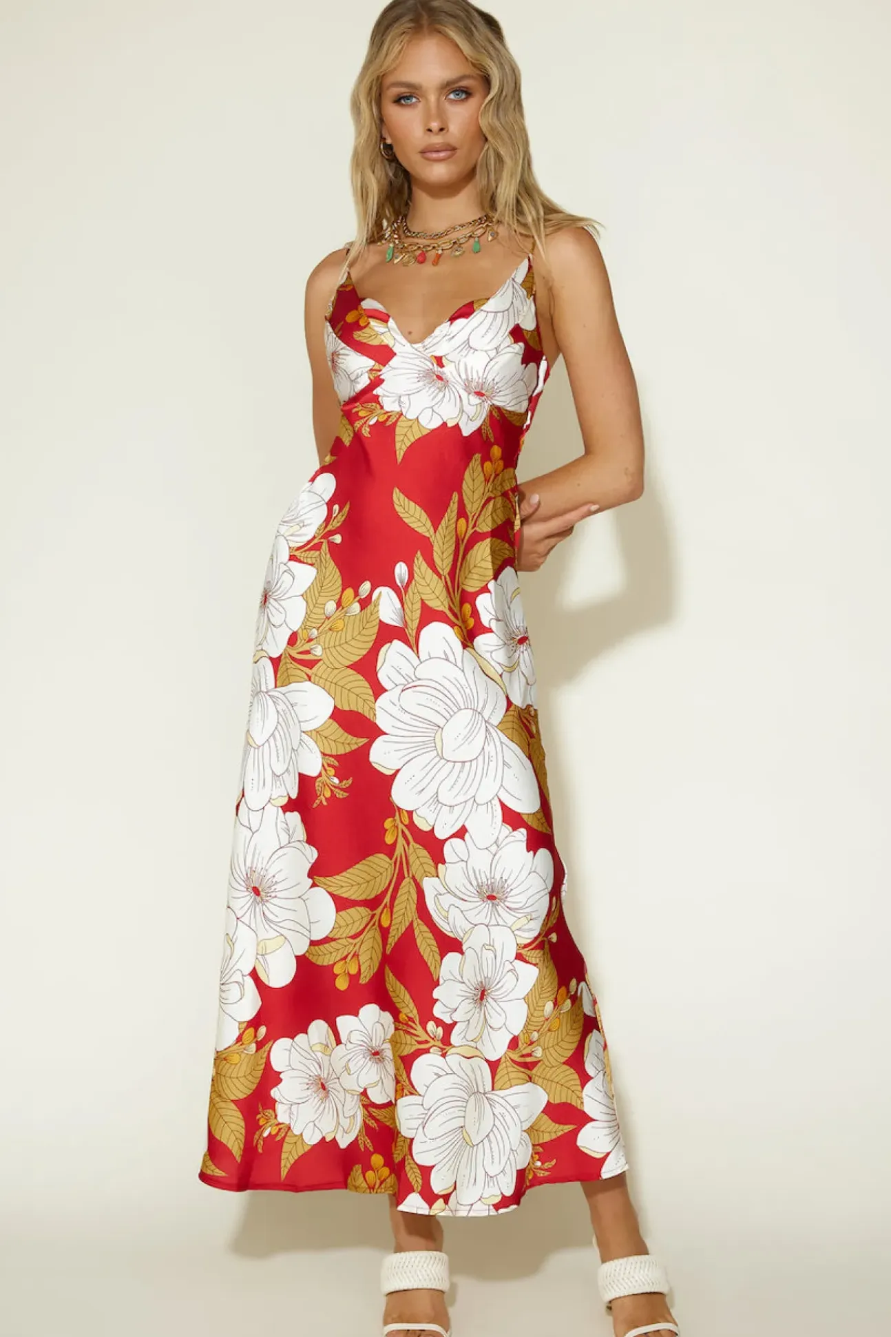 Disappear in the Clouds Maxi Dress Red