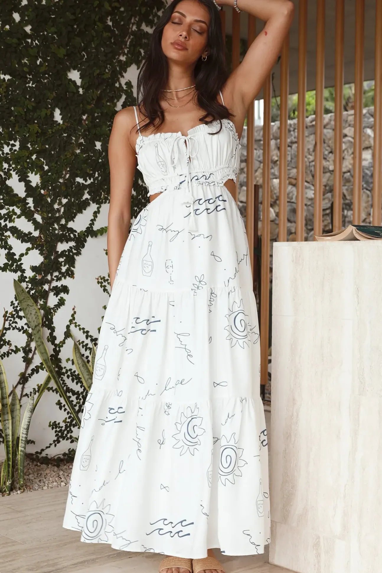 Divine Energy Maxi Dress White