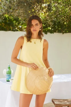 Down the Coast Mini Dress Yellow