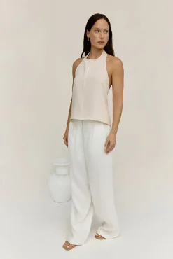 Dreamer Linen Halter Top Oatmeal