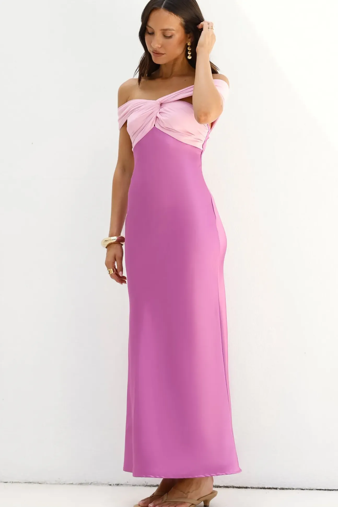 Dreamers Delight Off The Shoulder Maxi Dress Purple