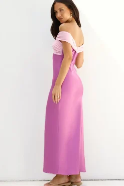 Dreamers Delight Off The Shoulder Maxi Dress Purple