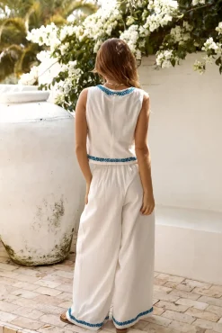 Easy Breezy Vest Crop Top White