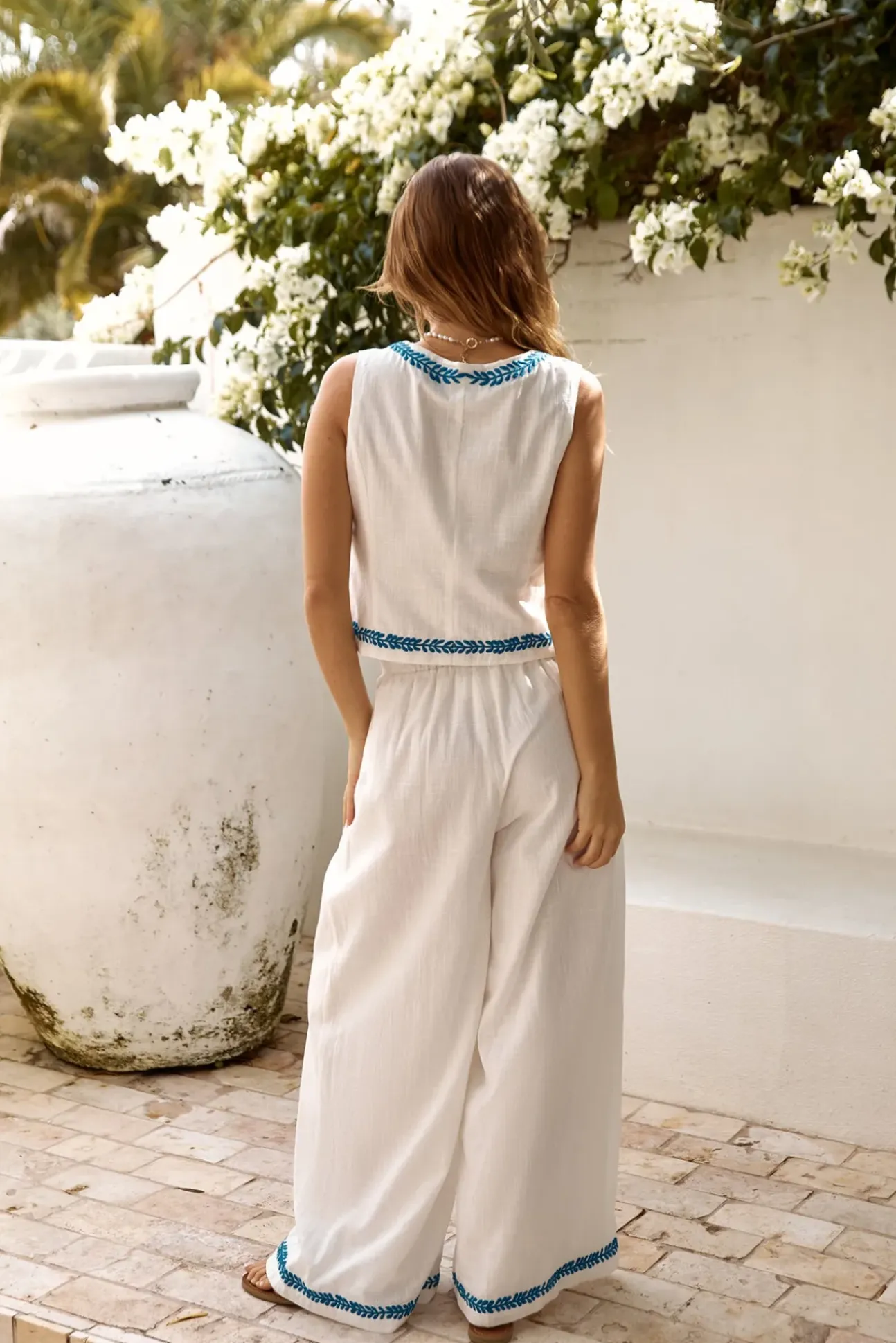 Easy Breezy Vest Crop Top White