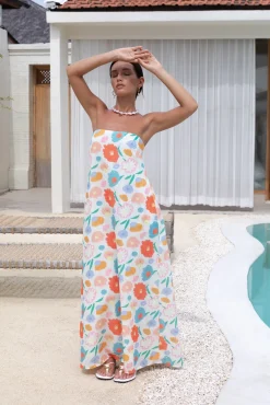 Elior Strapless Maxi Dress Print