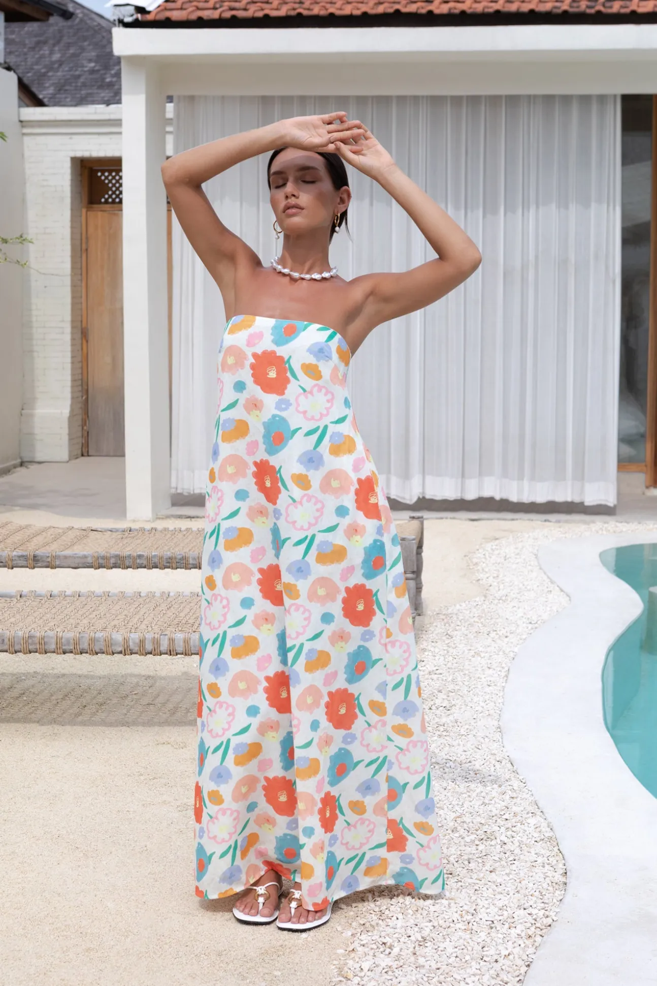 Elior Strapless Maxi Dress Print