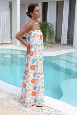 Elior Strapless Maxi Dress Print