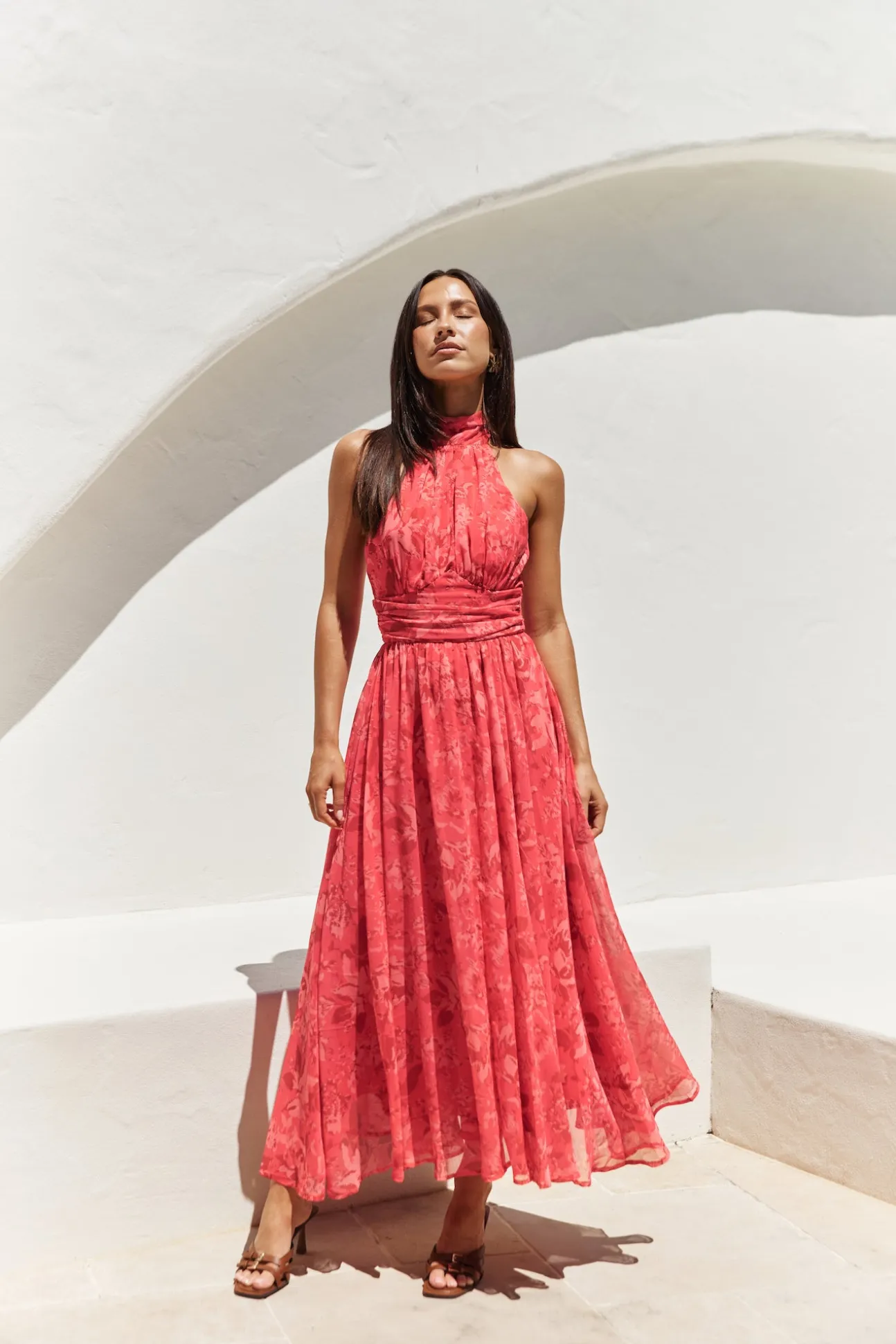 Elysian Sunset Maxi Dress Pink