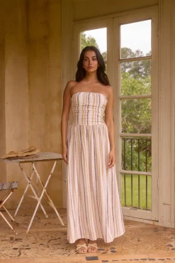 Ember and Ashes Strapless Maxi Brown